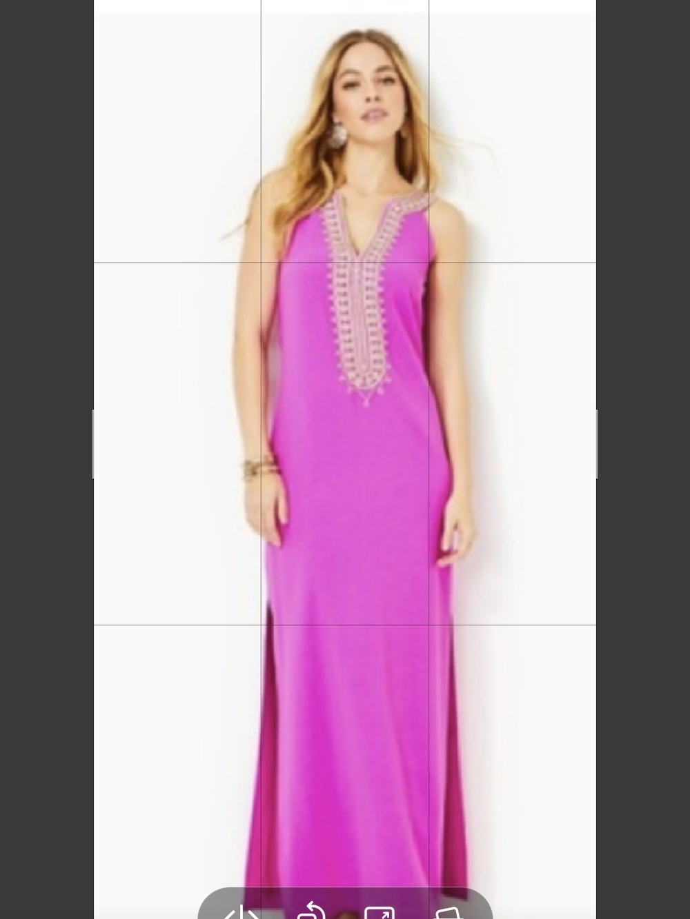 Lilly Pullitzer Sleeveless Hot Pink Embroidered V-Neck Maxi Dress